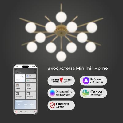 Фото Умный потолочный светильник под лампочку G9 Eurosvet Sabina 302001/12 латунь Smart