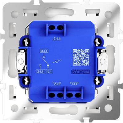 Фото Проходной переключатель одноклавишный Voltum S70, белый глянцевый, VLS010301