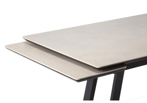 Фото Керамический стол Notta Памелла 140(200) carmen light grey / черный