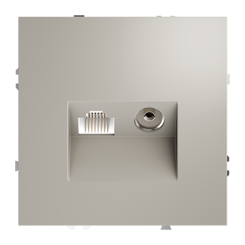 Фото Розетка ТВ+Ethernet RJ-45 кат.6 Voltum S70 VLS060703, кашемир