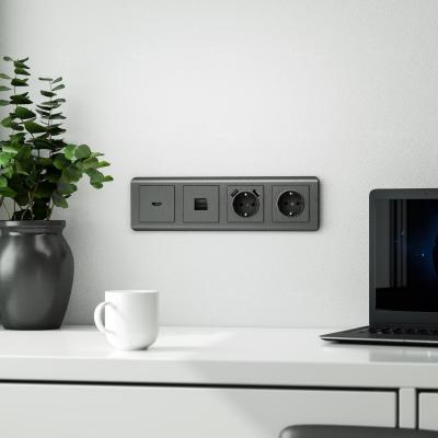 Фото Розетка Ethernet RJ-45 Werkel W1181004 графит рифленый