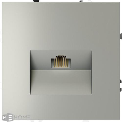 Фото Розетка компьютерная RJ45 кат.6 встраиваемая Voltum S70, сталь, VLS060105