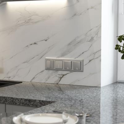 Фото Выключатель одноклавишный с подсветкой Werkel W1110165 серебряный матовый