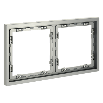 Фото Рамка пластиковая на 2 поста Voltum S70, сталь, VLS100205