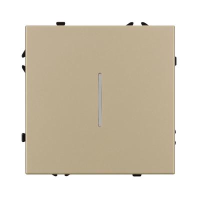 Фото Выключатель одноклавишный с подсветкой Arlight Nobe 054259 светлое золото