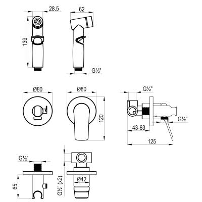 Фото Смеситель с гигиеническим душем встраиваемый Lemark Ortus LM11319C