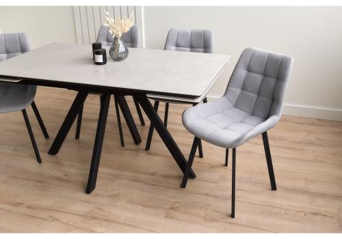 Фото Керамический стол Notta Вилли 140(200) carmen light grey / черный