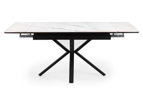 Фото Керамический стол Notta Старлайт 120(180) snow alpin / черный