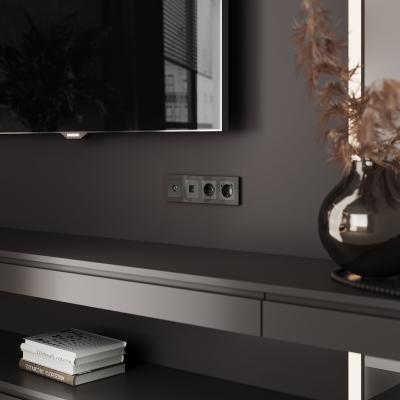 Фото ТВ-розетка оконечная Werkel W1183044 графит акрил