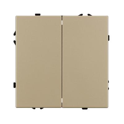 Фото Выключатель двухклавишный встраиваемый Arlight Nobe 054253 золото