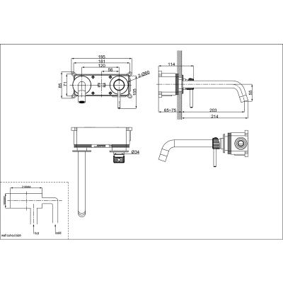 Фото Смеситель для раковины встраиваемый Lemark Beluga LMF-8033B-BRLG