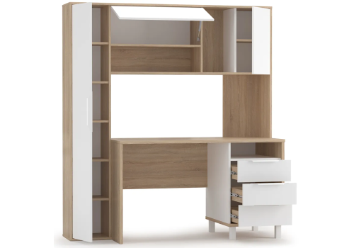 Фото Компьютерный стол Mobi Комфорт 12.95 N дуб сонома /  белый шагрень