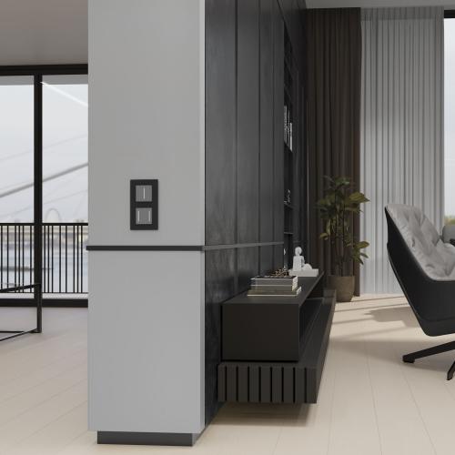 Фото Умный сенсорный выключатель одноклавишный Werkel W4513006 серебряный