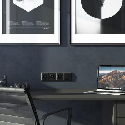 Фото Рамка из пластика на 4 поста Werkel Fiore W0042208 черный