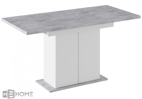 Фото Стол деревянный Woodville Carla белый / цемент светлый