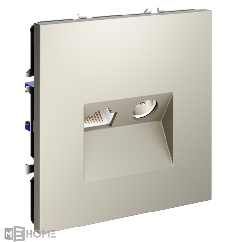 Фото Розетка ТВ+Ethernet RJ-45 кат.6 Voltum S70 VLS060703, кашемир