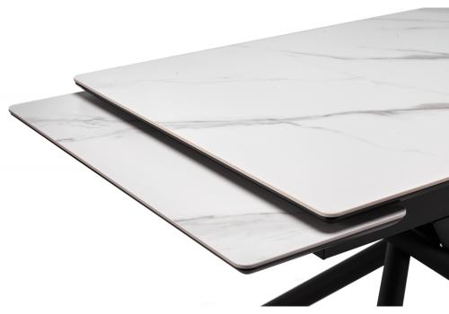 Фото Керамический стол Notta Мэриан 120(180) snow alpin white / черный