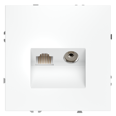 Фото Розетка ТВ+Ethernet RJ-45 кат.6 Voltum S70 VLS060702, белый матовый