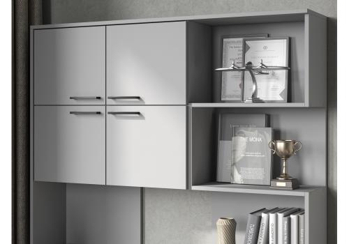 Фото Компьютерный стол Woodville Эльброни левый шиншилла серая