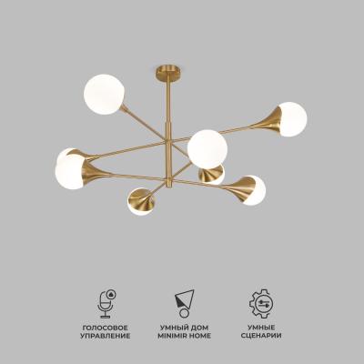 Фото Умный потолочный светильник Eurosvet Calyx 60168/8 латунь