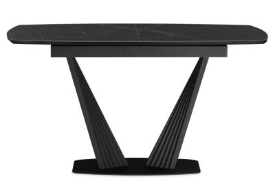 Фото Керамический стол Notta Вейл 160(205) черный мрамор / черный