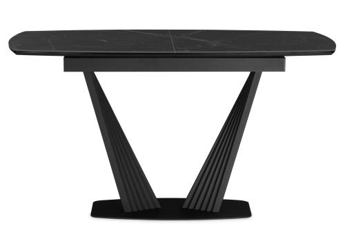 Фото Керамический стол Notta Вейл 160(205) черный мрамор / черный