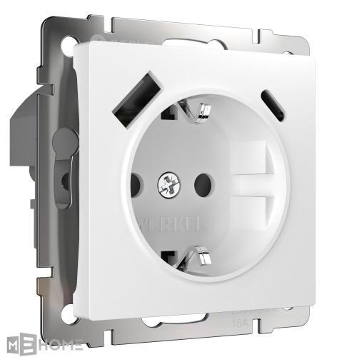 Фото Розетка USB тип A+C Werkel W1171701 белый