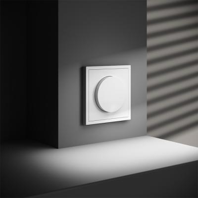 Фото Диммер встраиваемый поворотно-нажимной 600 Вт Voltum S70, белый глянцевый, VLS070301