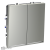 Проходной переключатель двухклавишный с подсветкой Voltum S70, сталь, VLS020405 Фото Проходной переключатель двухклавишный с подсветкой Voltum S70, сталь, VLS020405