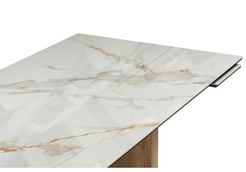 Фото Керамический стол Woodville Монерон 180(240) calacatta gold / дуб монтана