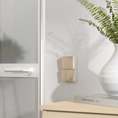 Фото Выключатель двухклавишный с подсветкой Werkel Gallant W5020110 шампань рифленый