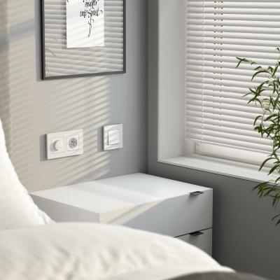 Фото Выключатель двухклавишный с самовозвратом Werkel W1122461 белый матовый