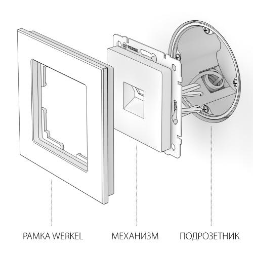 Фото Телефонная розетка RJ-11 Werkel W1182013 перламутровый рифленый