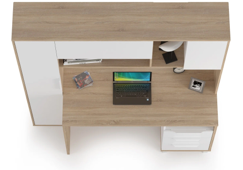 Фото Компьютерный стол Mobi Комфорт 12.95 N дуб сонома /  белый шагрень