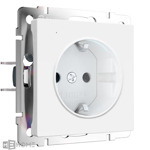 Фото Розетка с белой подсветкой Werkel W1171461 белый матовый