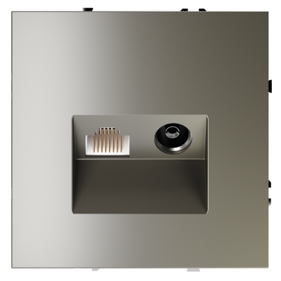 Фото Розетка ТВ+Ethernet RJ-45 кат.6 Voltum S70 VLS060704, шелк