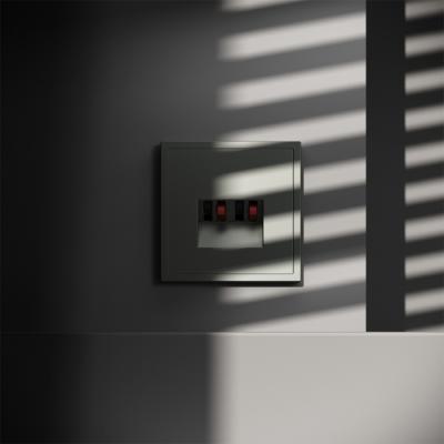 Фото Розетка акустическая Voltum S70 4-местная, титан, VLS060306