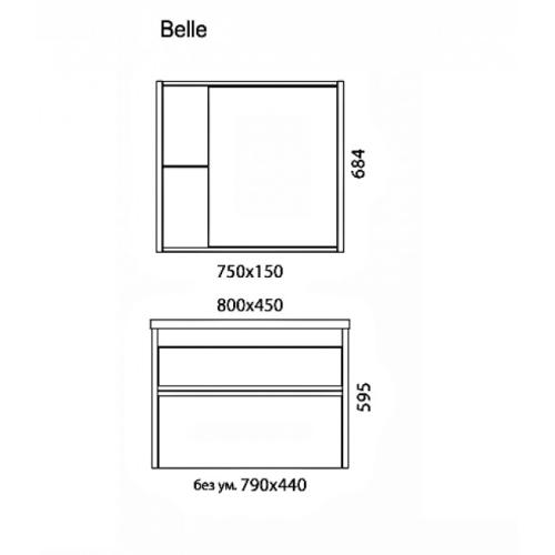 Фото Тумба с раковиной Edelform Belle 80