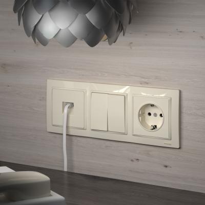 Фото Рамка из поликарбоната на 3 поста Werkel Snabb Basic W0032003 слоновая кость