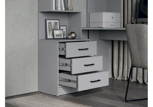 Фото Компьютерный стол Woodville Эльброни правый шиншилла серая