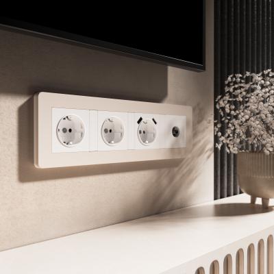 Фото Рамка из поликарбоната на 4 поста Split Werkel W0043066 айвори/белый, soft-touch