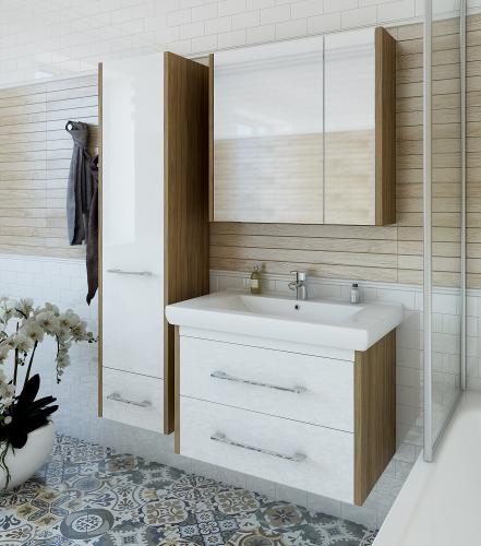 Фото Зеркало-шкаф в ванную Sanflor Ларго 80 швейцарский вяз