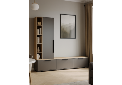 Фото ТВ-тумба Woodville Филеста графит / дуб вотан