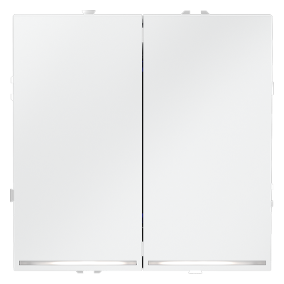 Фото Выключатель встраиваемый двухклавишный с подсветкой Voltum S70, белый матовый, VLS020202