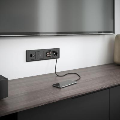 Фото Розетка ТВ+Ethernet RJ-45 6 cat. Werkel W1181308 черный матовый