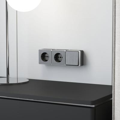 Фото Выключатель одноклавишный влагозащищенный Werkel Gallant W5010204 графит рифленый