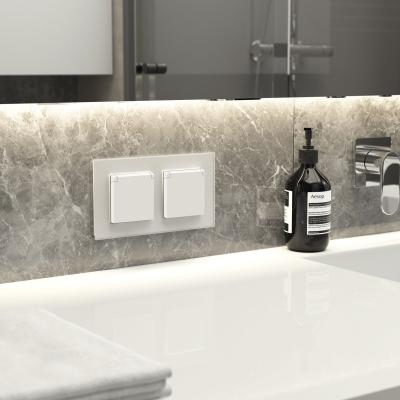 Фото Рамка из стекла на 2 поста Werkel Senso W0023101 белый soft-touch