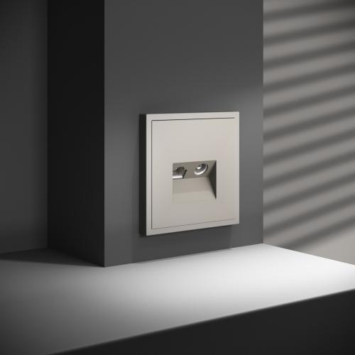 Фото Розетка ТВ+Ethernet RJ-45 кат.6 Voltum S70 VLS060703, кашемир