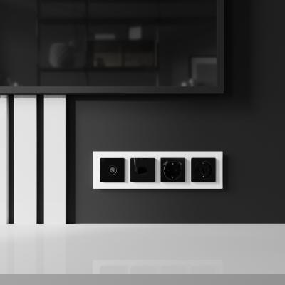 Фото ТВ-розетка оконечная Werkel W1183048 черный акрил