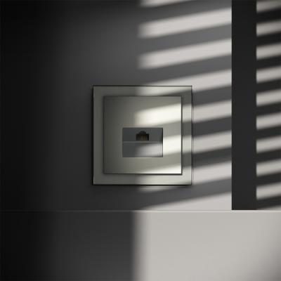 Фото Розетка компьютерная RJ45 кат.6 встраиваемая Voltum S70, сталь, VLS060105